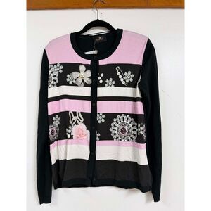 Eugen Klein Women Floral Designer Cardigan Size 10 US